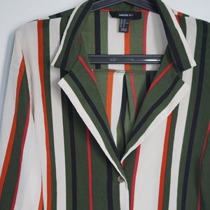 Stripped cropped button up shirt